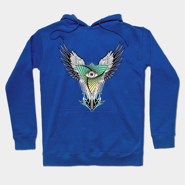 Illuminati winged pyramid Hoodie by Deep creativity